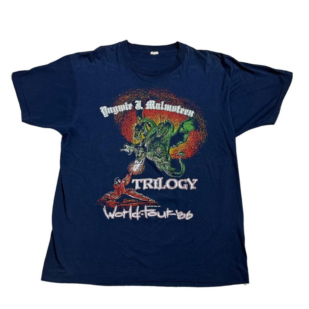 Vintage 87’ Yngwie Malmsteen Trilogy World Tour Single Stitch Navy T-Shirt XL